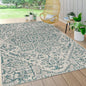 JONATHAN Y SMB105C-8 Estrella Bohemian Medallion Textured Weave Teal/Gray 8 ft. x 10 ft. Indoor/Outdoor Area Rug Coastal, Traditional, Transitional, Perfect for Backyard, Patio, Porch