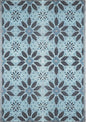 BalajeesUSA Outdoor Rug - 5x7 Sky Blue, Black, Grey, Reversible Recycled Plastic Straw Outdoor Patio Rugs Clearance Waterproof Large RV Camper Mats 287