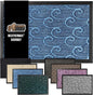 GORILLA GRIP 100% Waterproof All-Season WeatherMax Doormat, 23x35, Durable Natural Rubber, Stain and Fade Resistant, Low Profile, Indoor Outdoor Doormats, Easy Clean Patio Entry Mat, Ocean Blue Waves