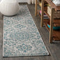 JONATHAN Y SMB105C-210 Estrella Bohemian Medallion Textured Weave Indoor Outdoor Runner Rug Coastal Bohemian Rustic Glam Easy-Cleaning Bedroom Kitchen Backyard Patio Non Shedding, 2 X 10, Teal/Gray