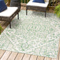 JONATHAN Y SMB105G-9 Estrella Bohemian Medallion Textured Weave Indoor Outdoor Area-Rug, Coastal Traditional Easy-Cleaning,Bedroom,Kitchen,Backyard,Patio,Non Shedding, 9 X 12, Green/Cream