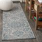 JONATHAN Y SMB105B-28 Estrella Bohemian Medallion Textured Weave Indoor Outdoor Runner Rug Coastal Bohemian Rustic Glam Easy Cleaning Bedroom Kitchen Backyard Patio Non Shedding, 2 X 8, Navy/Gray